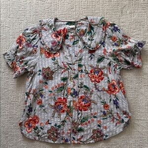 PILCRO Anthropologie Kiera Floral Women's Top